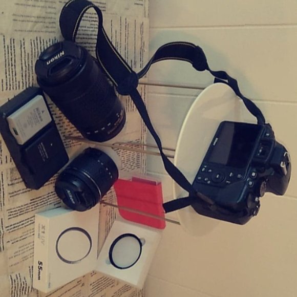 Nikon D3500 Camera w/both lenses, 55mm UV lense - Picture 7 of 10